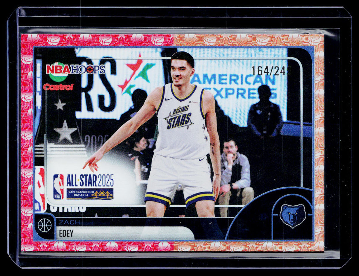 2026 Topps NBA Hoops All-Stars Zach Edey #296 Rainbow Red Orange /249 - front