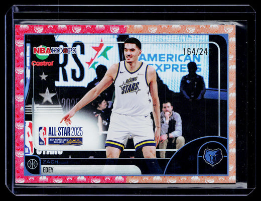 2026 Topps NBA Hoops All-Stars Zach Edey #296 Rainbow Red Orange /249 - front