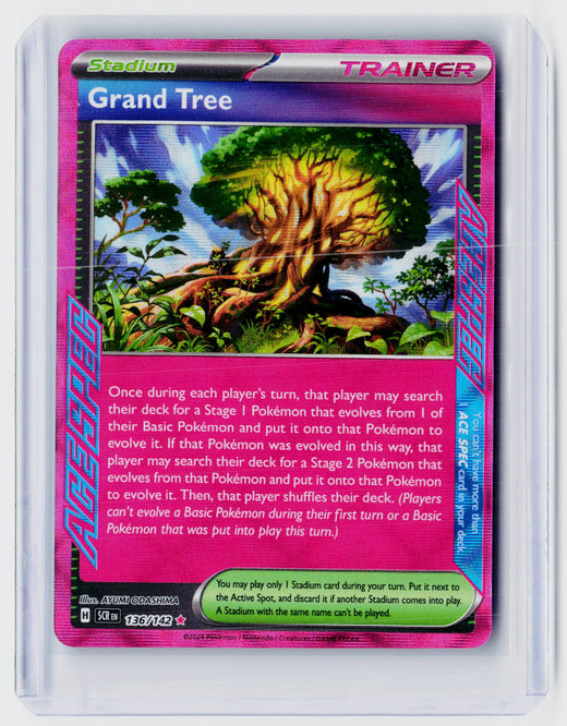 2024 Pokémon Stellar Crown Grand Tree ACE SPEC Stadium 136/142 - front