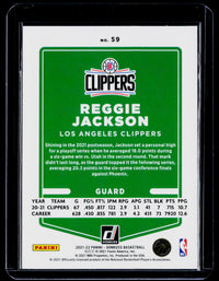 2021-22 Panini Donruss Reggie Jackson #59 Los Angeles Clippers - back