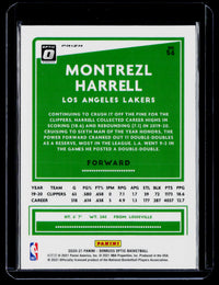 2020-21 Panini Donruss Optic Basketball Montrezl Harrell #56 Lakers - back