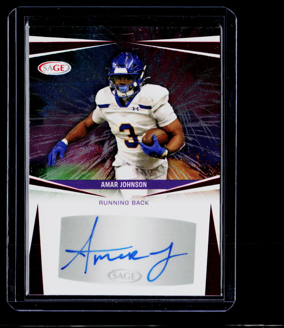 2025 SAGE HIT Autographs Purple Amar Johnson #A-AJ3 - front