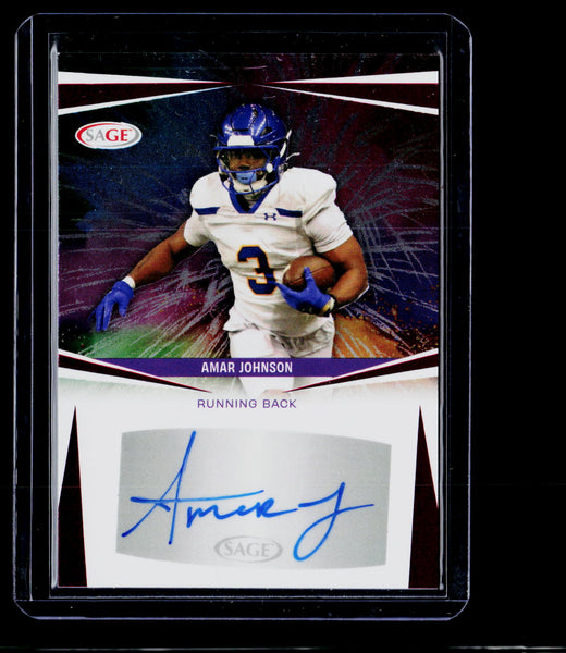2025 SAGE HIT Autographs Purple Amar Johnson #A-AJ3 - front