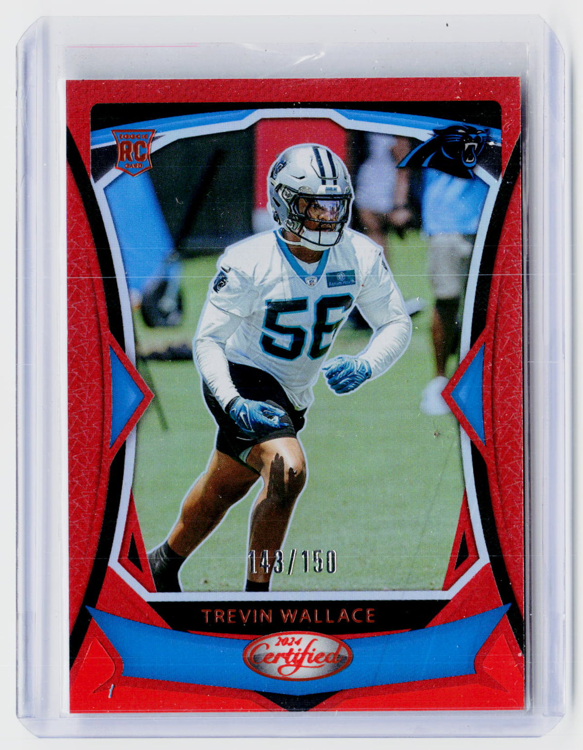 2024 Panini Certified Trevin Wallace Rookie Red #154 /150 Carolina Panthers - front