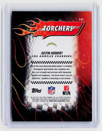 2025 Topps Finest Football Torchers I-21 Justin Herbert Los Angeles Chargers - back