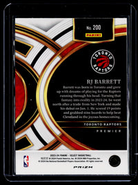 2023-24 Panini Select Basketball Premier RJ Barrett #200 Toronto Raptors - back