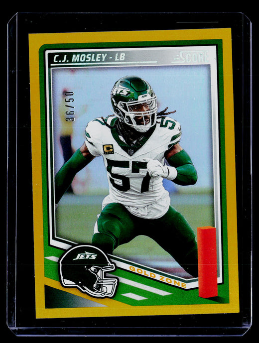 2025 Panini Score Football C.J. Mosley Gold Zone #87 36/50 - front