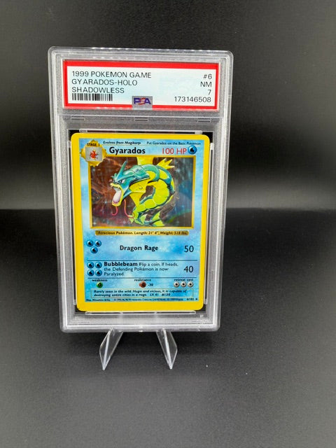 1999 Wizards Pokémon Game Gyarados-Holo #6 Shadowless Holo PSA NM 7 - front