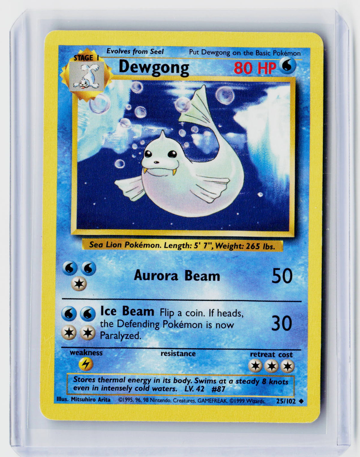 1999 Pokémon Base Set Dewgong #25/102 - front