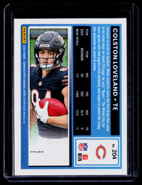 2025 Panini Donruss Optic Football Colston Loveland Rated Rookie #204 Chicago Bears - back