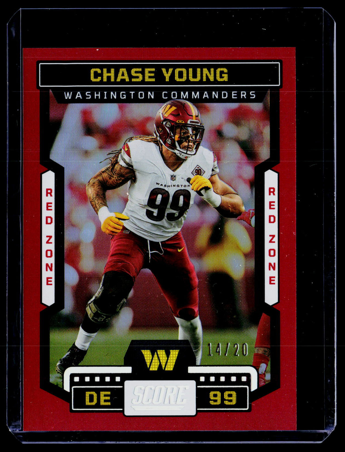 2023 Panini Score Football Chase Young Red Zone #258 14/20 - front