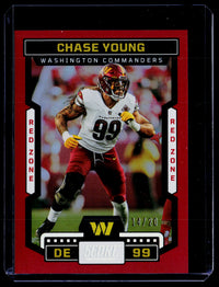 2023 Panini Score Football Chase Young Red Zone #258 14/20 - front