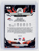 2025 Topps Resurgence Refractor Bo Nix #28 Denver Broncos - back