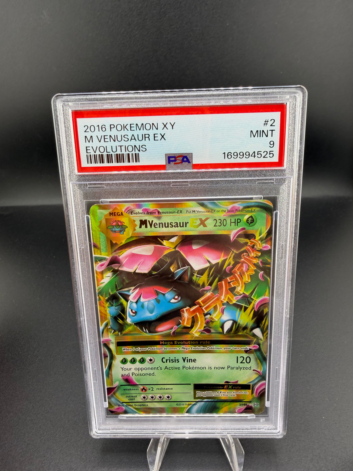 2016 Pokémon XY Evolutions M Venusaur-EX #2 PSA 9 - front