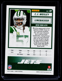2025 Panini Score Football C.J. Mosley Gold Zone #87 36/50 - back