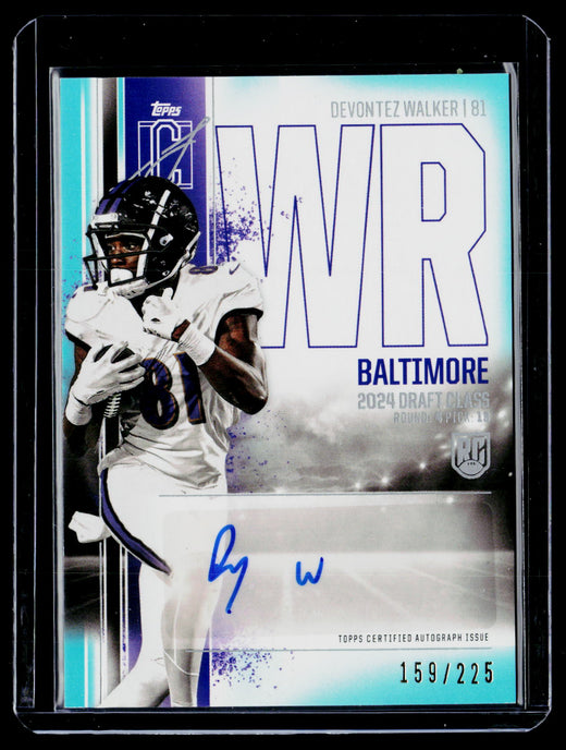 2024 Topps Signature Class Football Devontez Walker Rookie Class Auto Teal #RCA-DW /225 - front