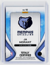 2024-25 Panini Totally Certified Franchise Foundations Ja Morant #10 Memphis Grizzlies - back