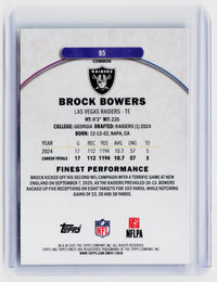 2025 Topps Finest Football Brock Bowers Fractal Refractor #95 Las Vegas Raiders - back