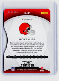 2024 Panini Totally Certified Football Nick Chubb Mirror Maroon #24 /175 - back