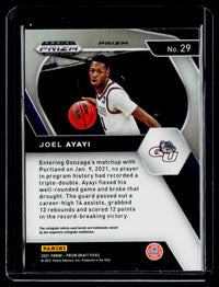 2021 Panini Prizm Draft Picks Joel Ayayi #29 Cracked Ice Rookie Card - back