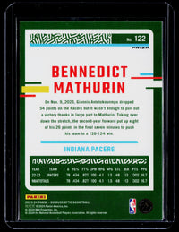 2023-24 Panini Donruss Optic Basketball Bennedict Mathurin #122 - back