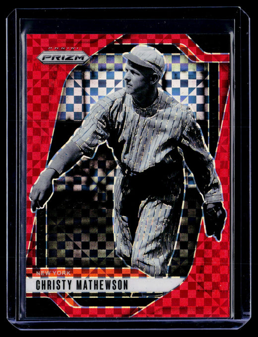 2025 Panini Prizm Baseball Christy Mathewson Red Checkerboard Red Power Prizms #129 /99 - front