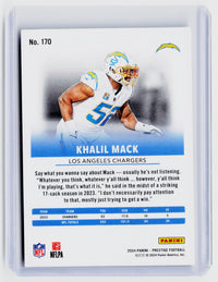 2024 Panini Prestige Football Khalil Mack Purple Premium Xtra Points #170 /99 - back
