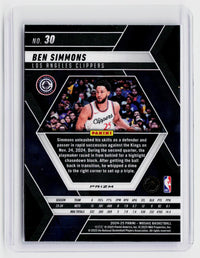 2024-25 Panini Mosaic Basketball Ben Simmons Blue Mosaic #30 Los Angeles Clippers - back