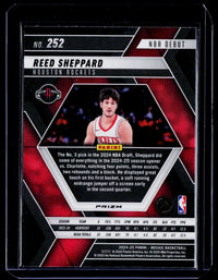 2024-25 Panini Mosaic NBA Debut Reed Sheppard #252 Houston Rockets Rookie Card - back