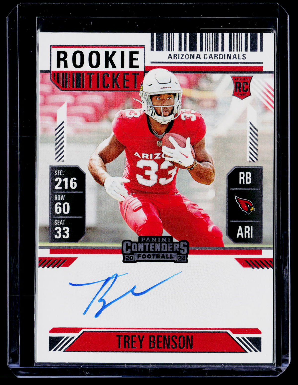 2024 Panini Contenders Football Rookie Ticket Trey Benson #119 Autograph - front