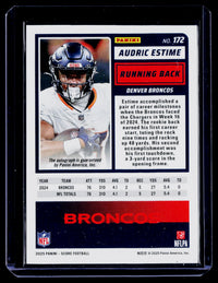2025 Panini Score Football Audric Estime #172 Base Signatures Green Rookie Auto - back