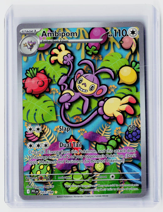 2025 Pokémon Phantasmal Flames Ambipom Illustration Rare 107/094 - front