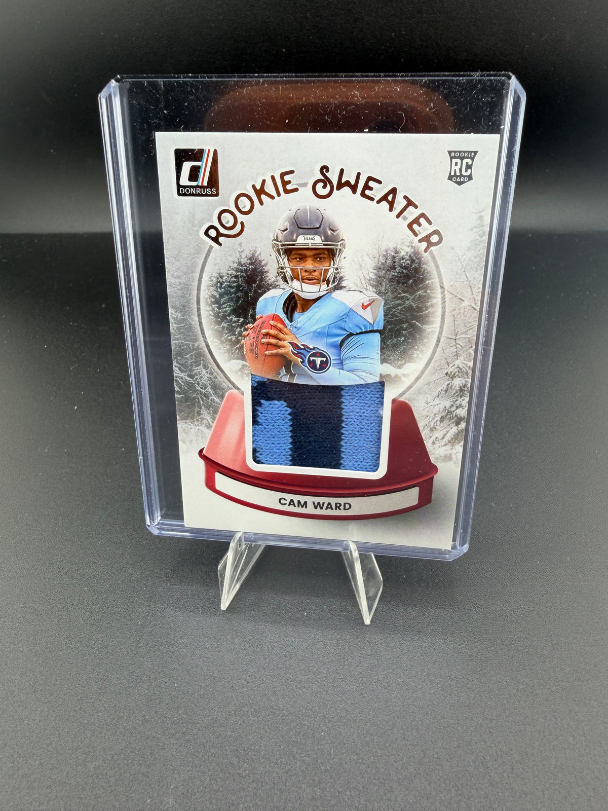 2025 Panini Donruss Rookie Sweaters Cam Ward SWE-CWD Tennessee Titans - front