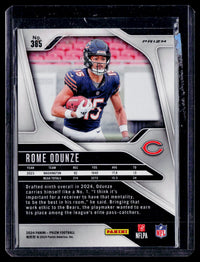 2024 Panini Prizm Football Rome Odunze Rookie Card #385 Chicago Bears - back