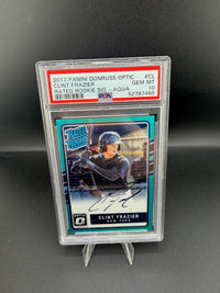 2017 Panini Donruss Optic Rated Rookie Signatures Aqua Clint Frazier #CL PSA 10 - front