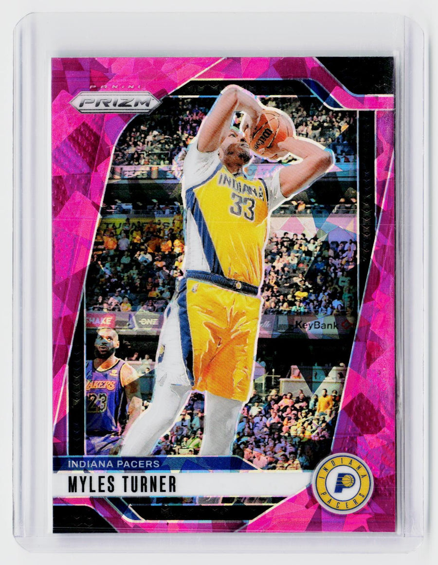 2024-25 Panini Prizm Basketball Myles Turner #115 Pink Ice Prizm Indiana Pacers - front