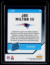 2024 Panini Donruss Optic Rated Rookie Joe Milton III #255 - back