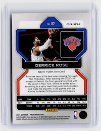 2021-22 Panini Prizm Basketball Derrick Rose Red Ice Prizm #82 New York Knicks - back