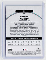 2025 Topps Finest Connor Norby RC #207 Serial Numbered 109/200 - back