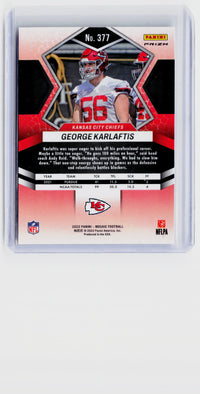 2022 Panini Mosaic Football George Karlaftis RC #377 Kansas City Chiefs - back