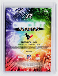 2026 Topps Chrome Cyber Breakers Refractor Nico Collins CB-18 Houston Texans - back