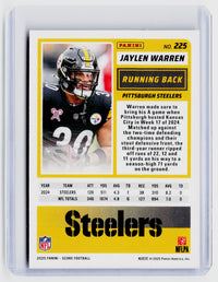 2025 Panini Score Football Red Zone Jaylen Warren #225 /20 - back