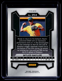 2024 Panini Prizm Baseball Myles Naylor Blue Ice Prizms #254 - back
