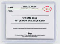 2024 Topps Chrome Football Michael Pratt Rookie Autographs Yellow Refractor Autograph RA-MPR /75 - back