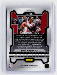 2023-24 Panini Prizm Red Ice Bam Adebayo #66 Miami Heat - back