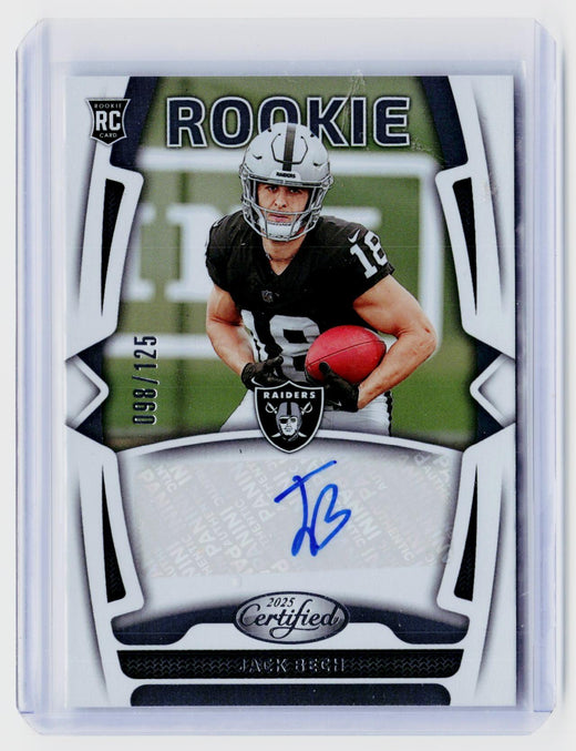 2025 Panini Certified Rookie Signatures Jack Bech Auto /125 #RSI-JBH Raiders RC - front