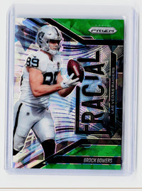 2025 Panini Prizm Football Brock Bowers #6 Green Prizm Las Vegas Raiders - front