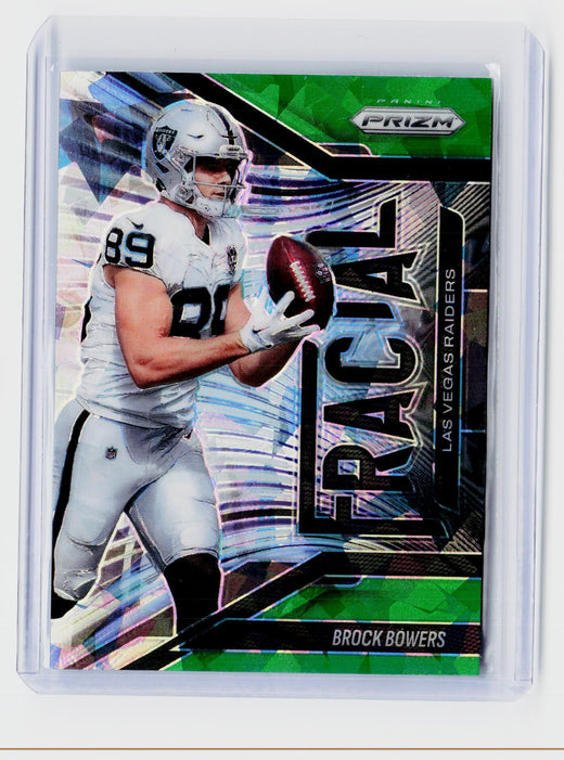 2025 Panini Prizm Football Brock Bowers #6 Green Prizm Las Vegas Raiders - front