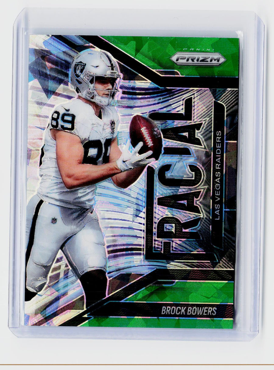 2025 Panini Prizm Football Brock Bowers #6 Green Prizm Las Vegas Raiders - front