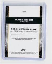 2024 Topps Inception Football Jaylen Wright Rookie Autograph RA-JWR - back